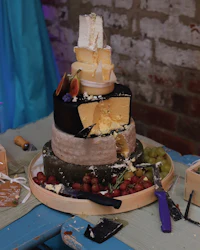 a cheese cake on a table